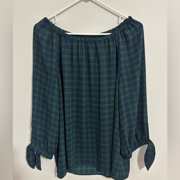 Talbots Tops - Women’s Talbots XL(p) Holiday Tartan Blouse green and black new w/o tags.